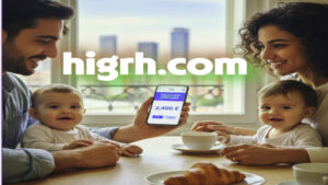 Happy family receiving Ayuda de 2.400 euros por hijo approval on mobile