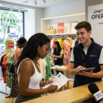 A candidate applying for Cortefiel job offers during the summer recruitment campaign in Spain.