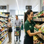 Tifer employee stocking products in a supermarketv