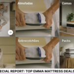 Collage showing Emma mattress deals, pillows, beds, duvets, and toppers featured on HIGH NEWS