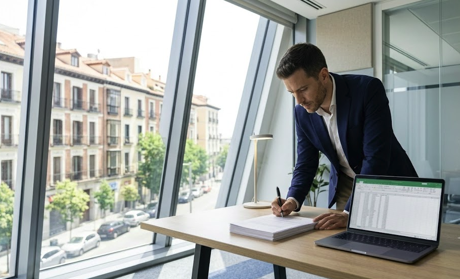 Tragsatec job openings in Madrid for Administrative Technicians working in a modern office.