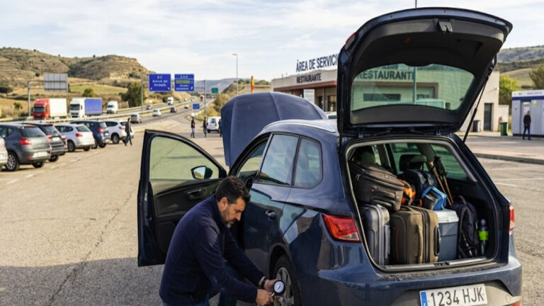 Checking the Car Before a Road Trip in Spain