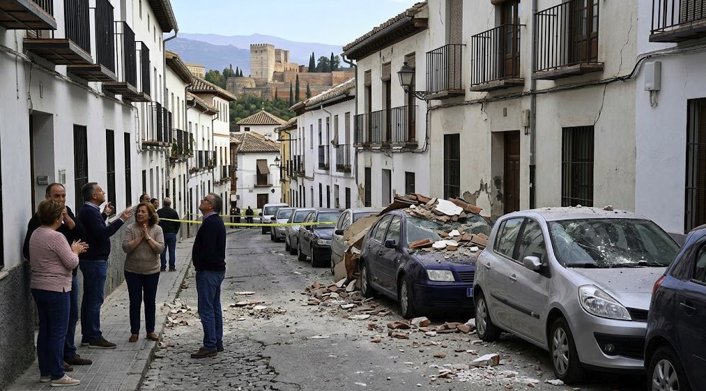Earthquake in Granada causes damage to vehicles and buildings