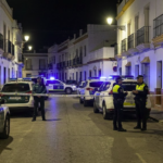 Isla Cristina shooting scene with Guardia Civil and police vehicles in Huelva