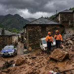 Torrential rain and landslide damage in Manzanedo de Valdueza, León