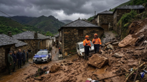 Torrential rain and landslide damage in Manzanedo de Valdueza, León