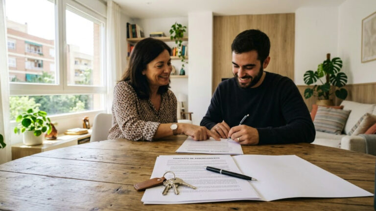 Rental Contract in Spain: what it must include, what a landlord can require and what the tenant has to pay. 2 Rental contract in Spain with house keys on a table