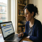Person completing SEPE unemployment procedures after losing their job in Spain