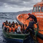 Migrants rescued from a boat off Gran Canaria