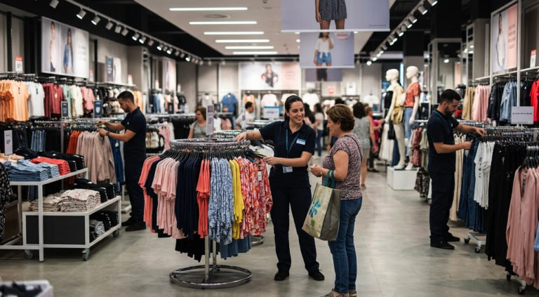 Primark employees working in a fashion store in Spain