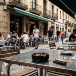 Spanish bar terrace amid proposed new anti-smoking restrictions