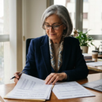 Person reviewing their work history and contribution years for retirement.