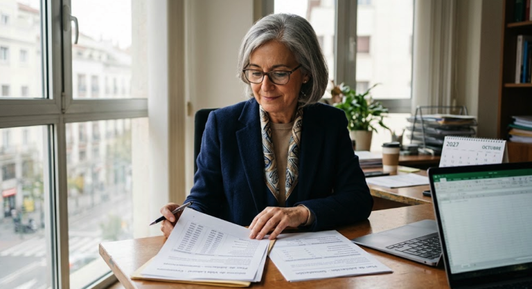 Person reviewing their work history and contribution years for retirement.