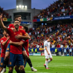 Spain celebrates a 3-1 victory over Czech Republic at Carlos Tartiere